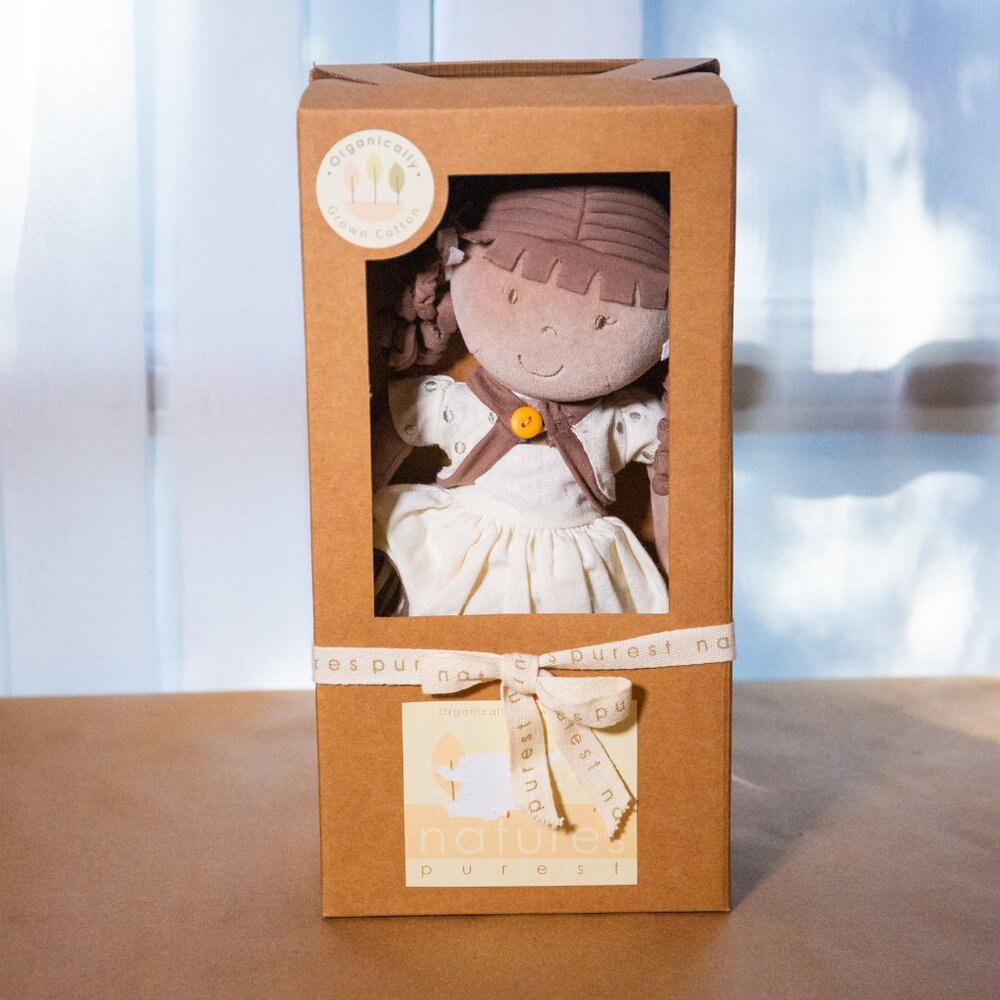 NEW - Natures Purest Naomi Rag Doll, Organically Grown Cotton, NIB